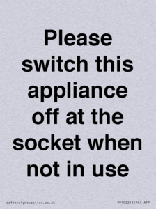 Please switch this appliance off at the socket when not in use